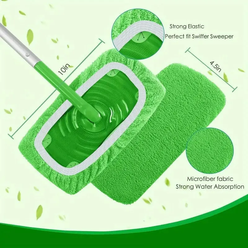 12-Pack: Reusable Mop Pads Refill Compatible with Sweeper Mop