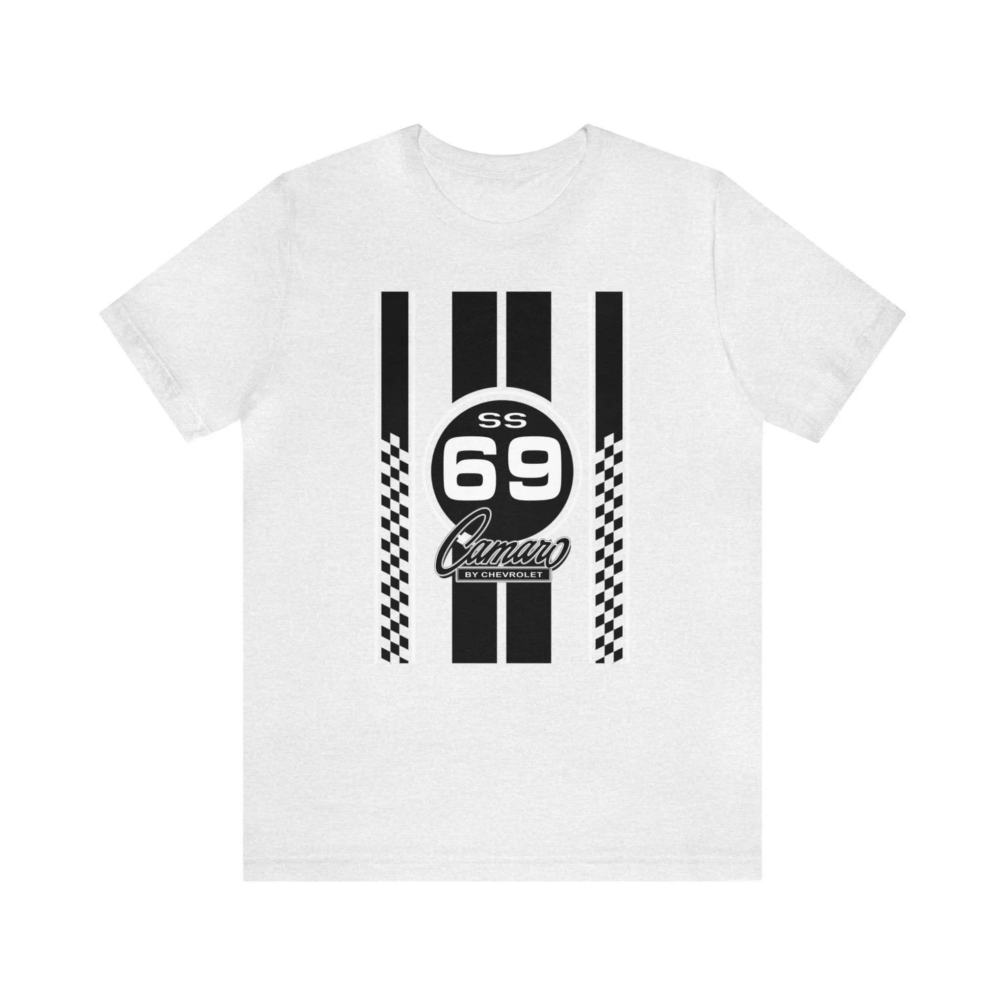 1969 Camaro SS Checkered Stripes Jersey Short Sleeve Tee