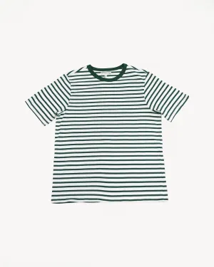 2M14.41201 - 7.9oz Circular Knit Relaxed Fit Stripe T-Shirt - Green, White