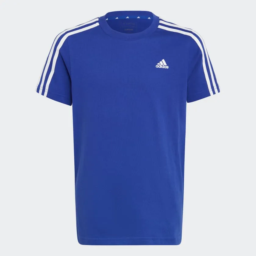 ADIDAS JUNIOR ESSENTIALS 3-STRIPES COTTON BLUE TEE