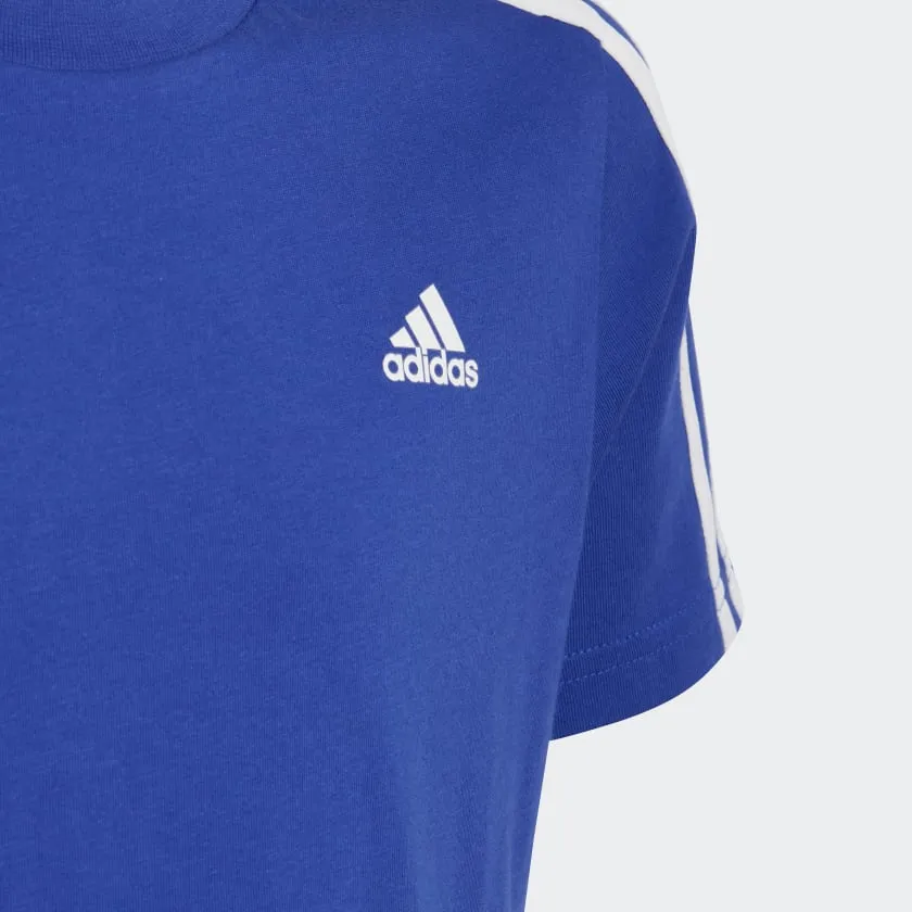 ADIDAS JUNIOR ESSENTIALS 3-STRIPES COTTON BLUE TEE