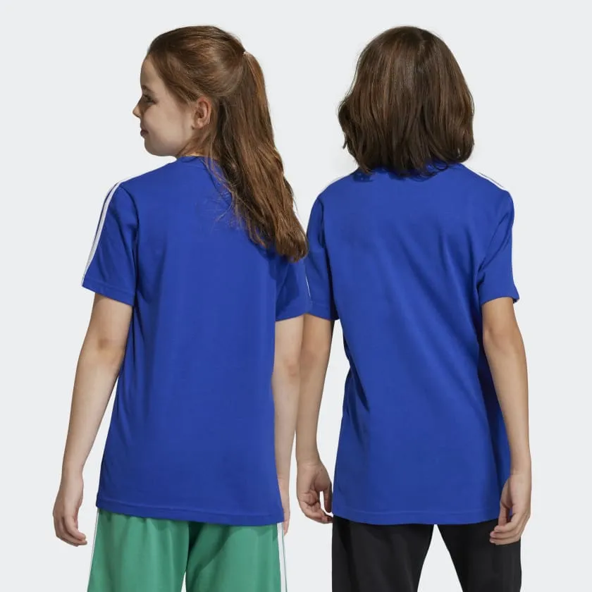 ADIDAS JUNIOR ESSENTIALS 3-STRIPES COTTON BLUE TEE