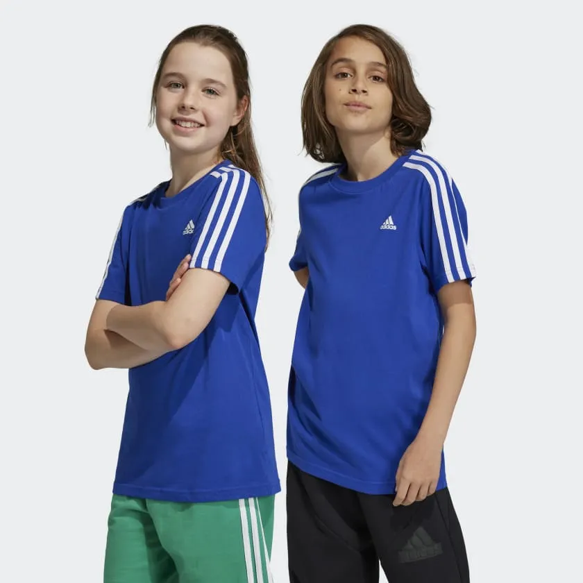 ADIDAS JUNIOR ESSENTIALS 3-STRIPES COTTON BLUE TEE