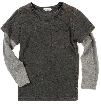 Appaman - Chroma Long Sleeve Twofer in Charcoal Heather