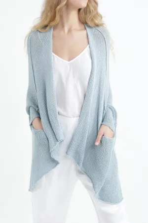 Aqua Oversize T Light Sweater with Pockets