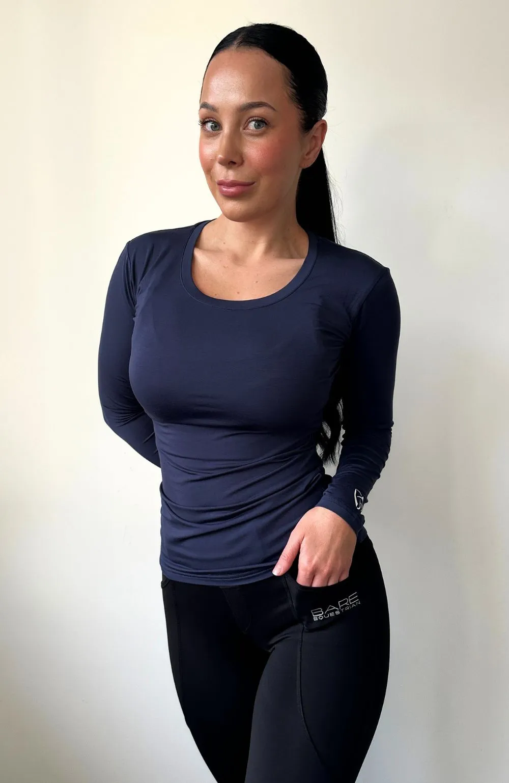 BARE Active Long Sleeve Tee - Navy