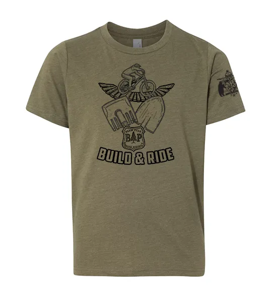 BERM PEAK BUILD AND RIDE - YOUTH SHIRT (MILITARY GREEN)