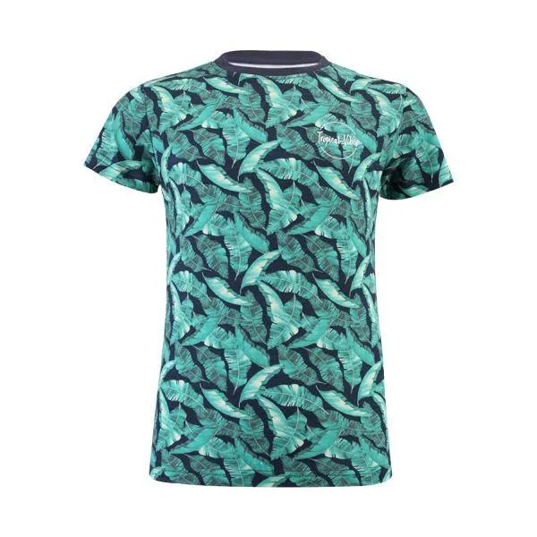 BOYS SHORT-SLEEVE LEAF PRINT T-SHIRT - GREEN