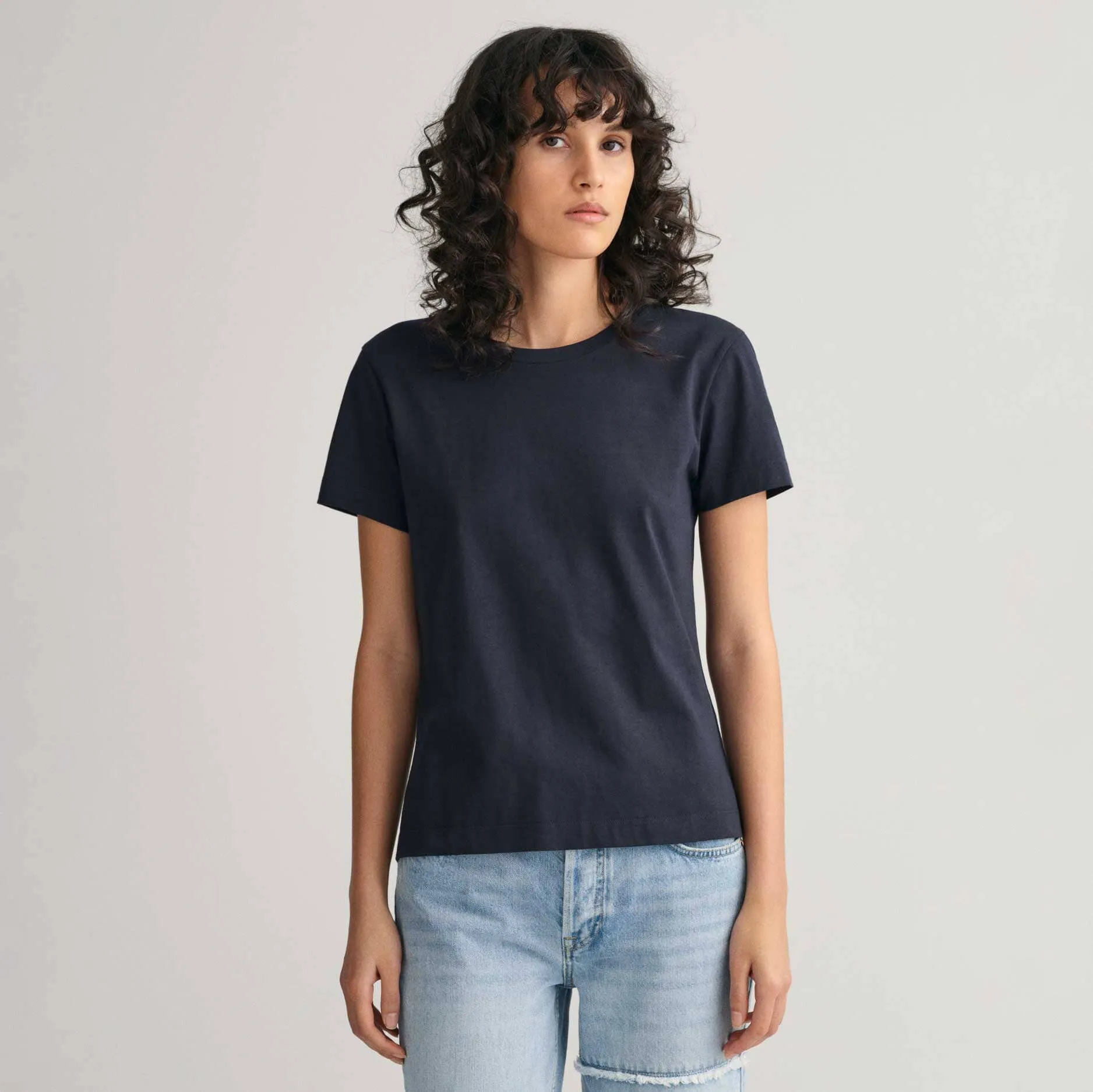 BYD Women's Short-Sleeve Tee with Feminine Cut Neck: Pure BCI Combed Cotton