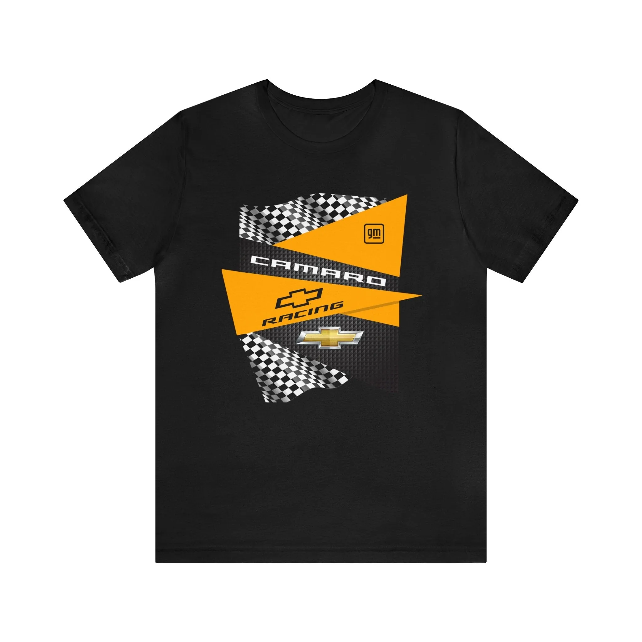 Camaro Yellow Checkered Jersey Short Sleeve Tee