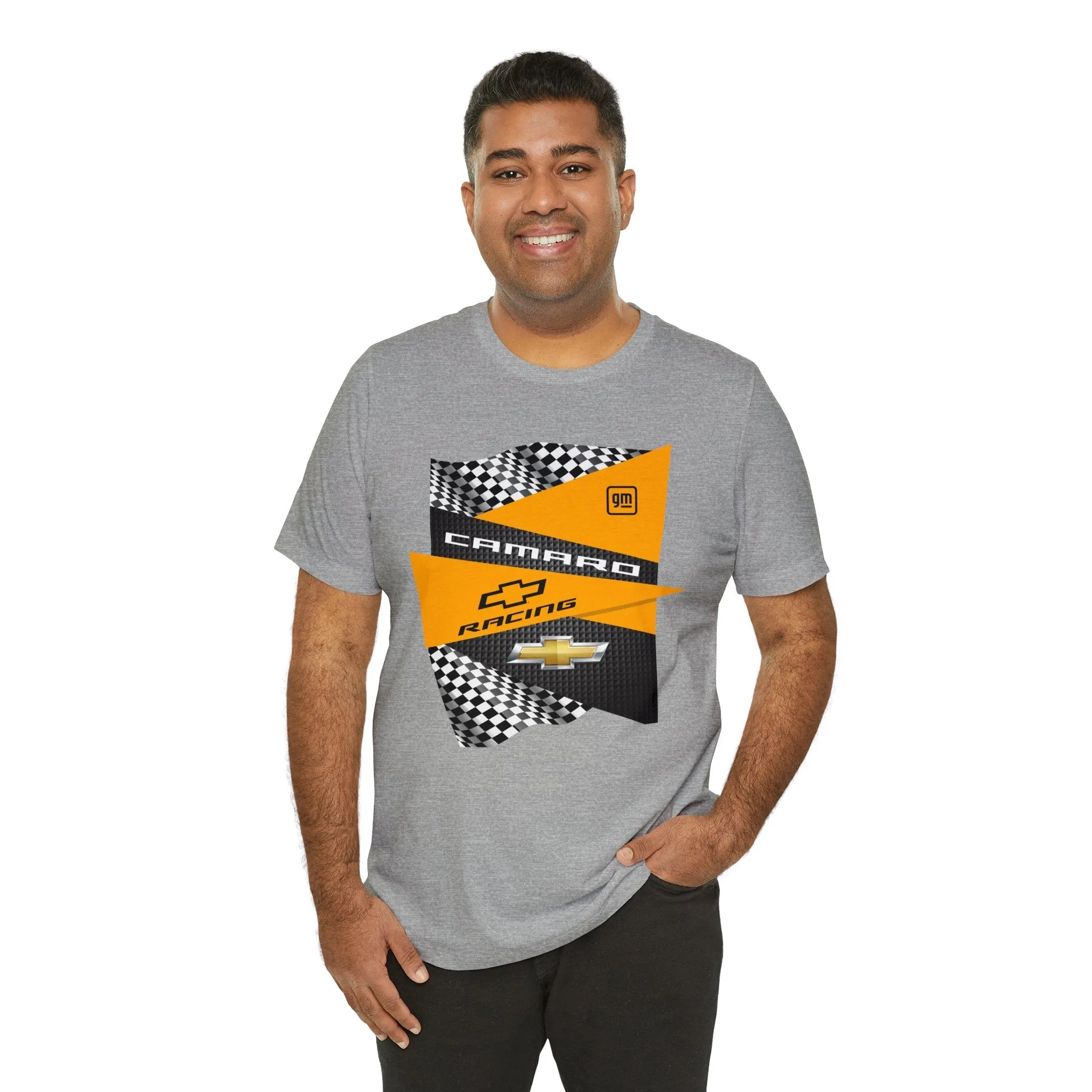 Camaro Yellow Checkered Jersey Short Sleeve Tee