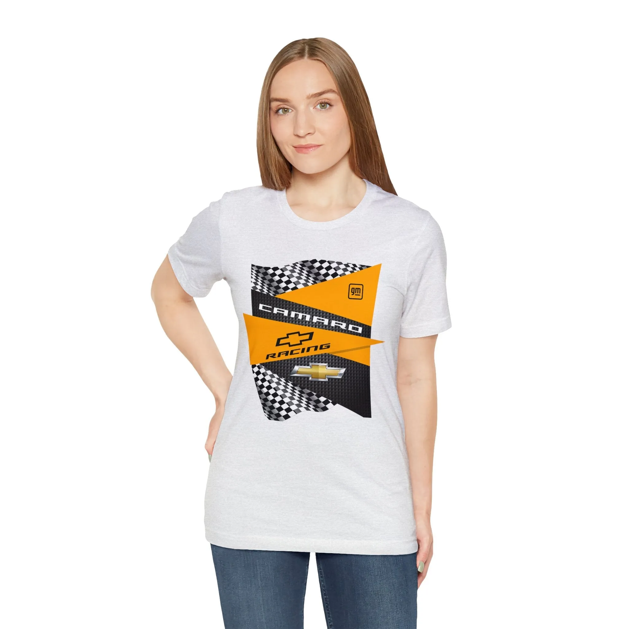 Camaro Yellow Checkered Jersey Short Sleeve Tee