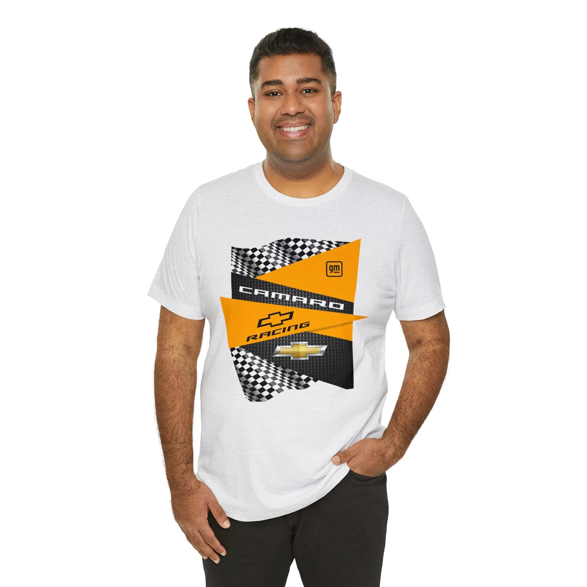 Camaro Yellow Checkered Jersey Short Sleeve Tee