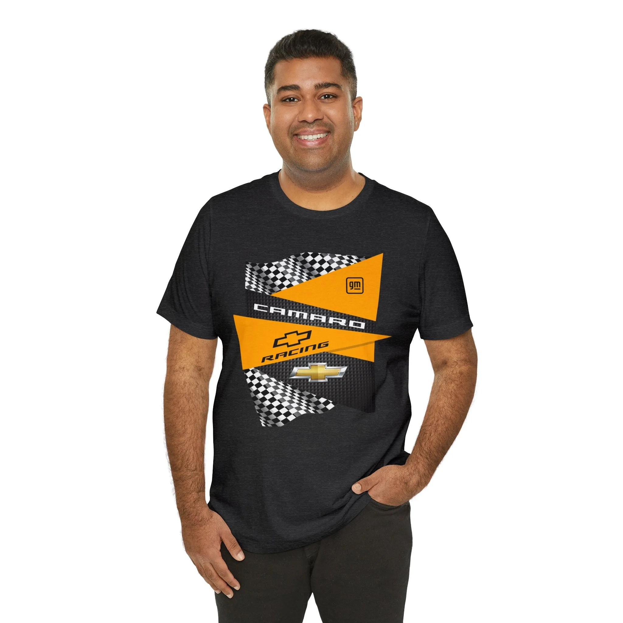 Camaro Yellow Checkered Jersey Short Sleeve Tee