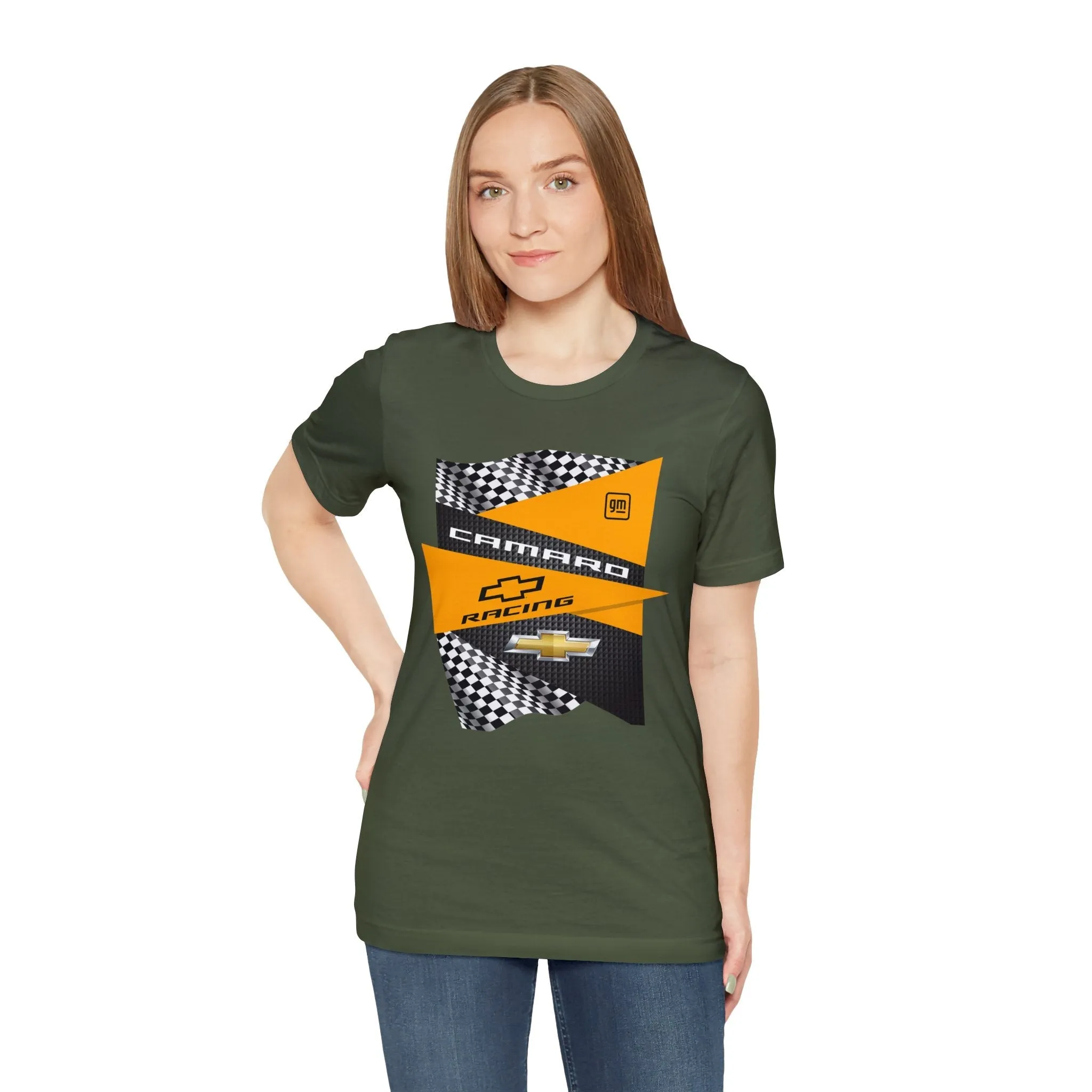 Camaro Yellow Checkered Jersey Short Sleeve Tee