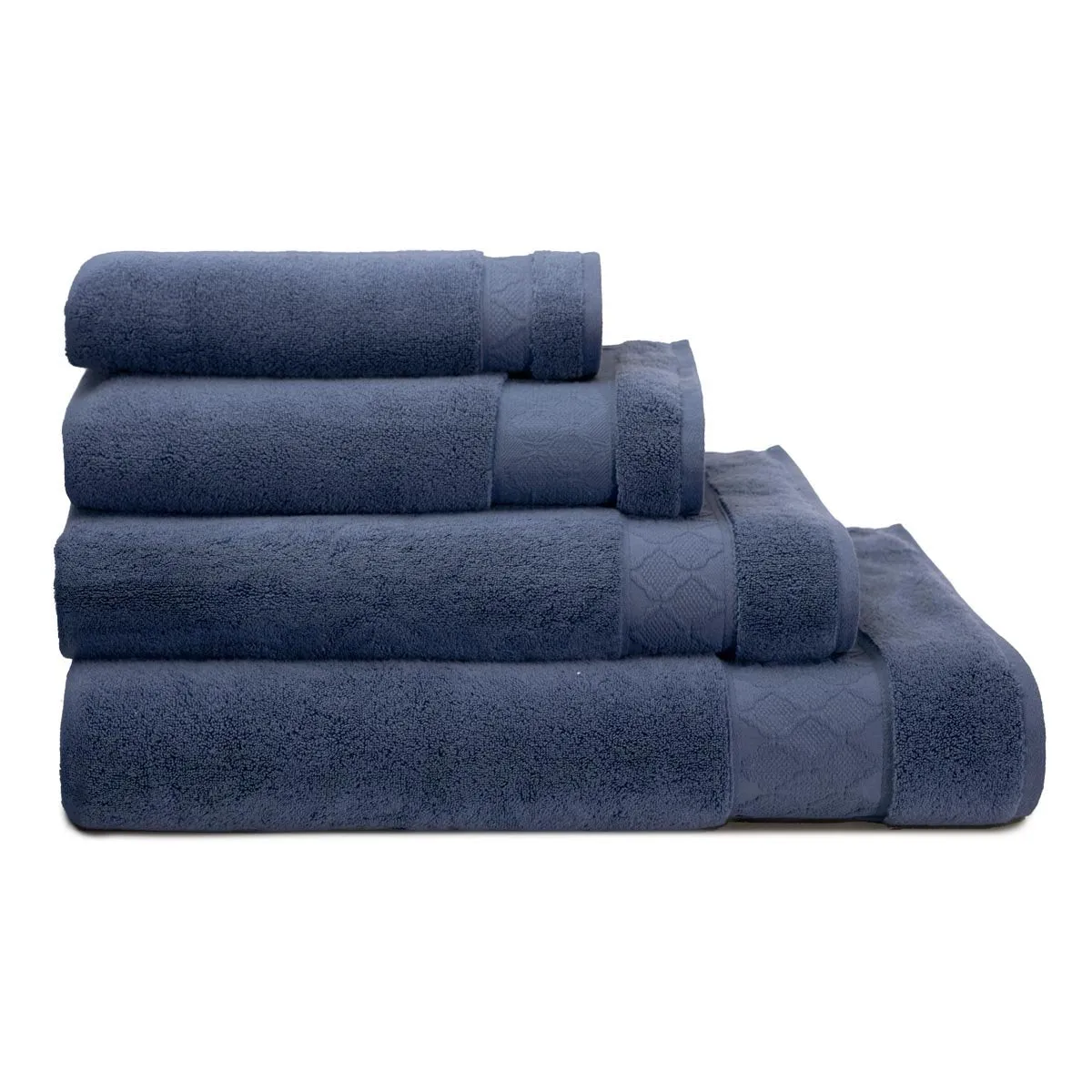 Caresse Jacquard Cotton Oriental Blue Hand Towel - 50% OFF