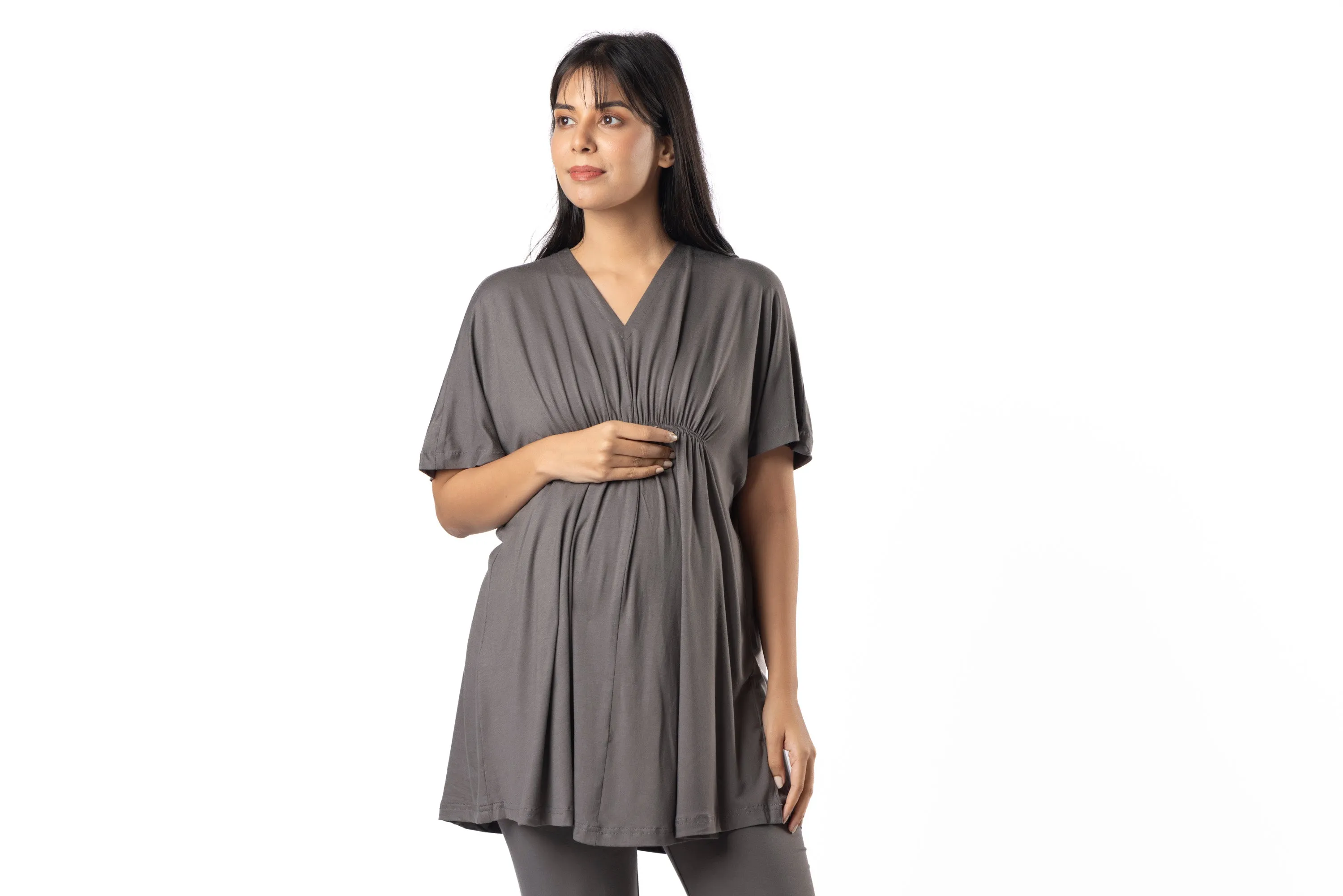 Charcoal Grey Kaftan Top