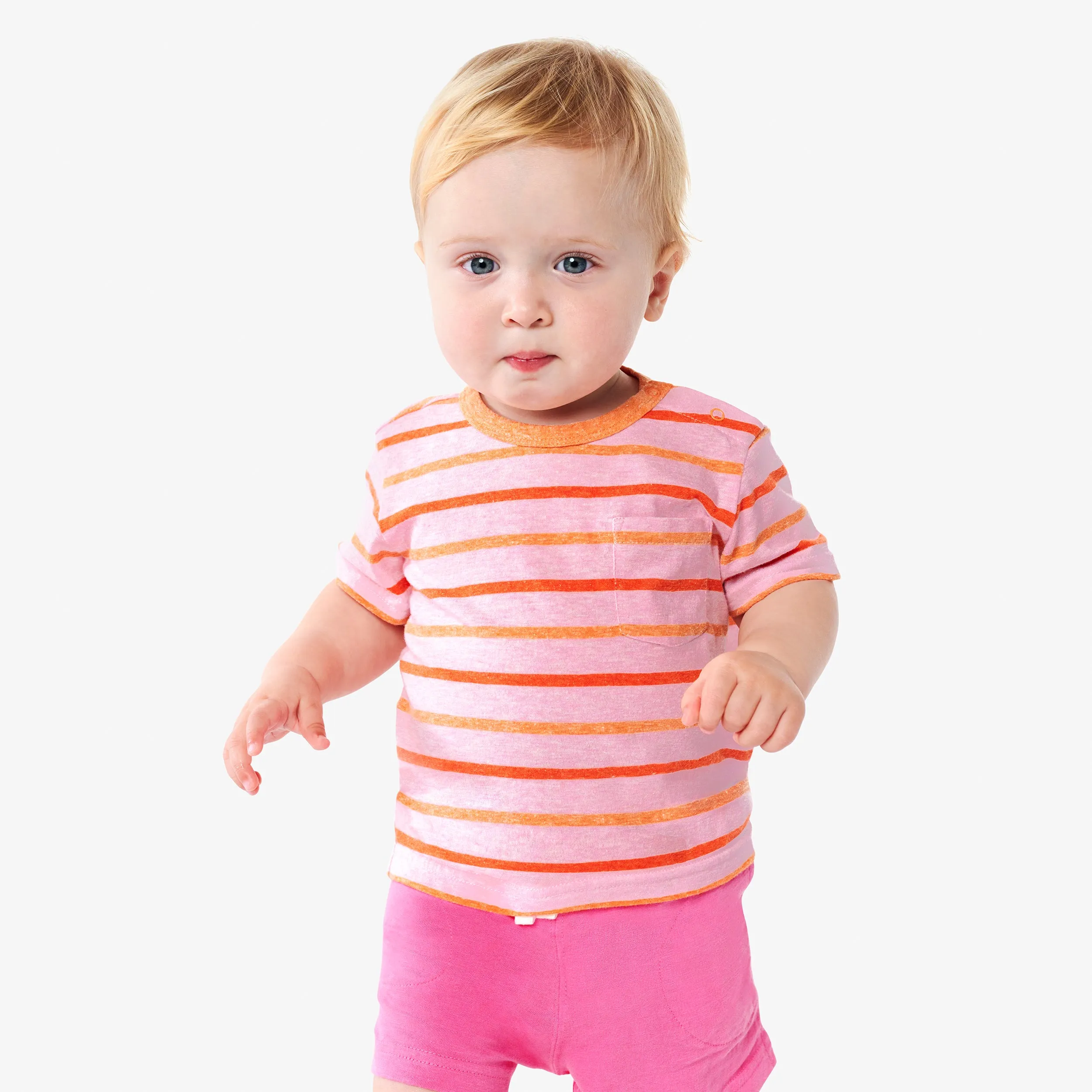 Clearance baby heathered pocket tee in stripe