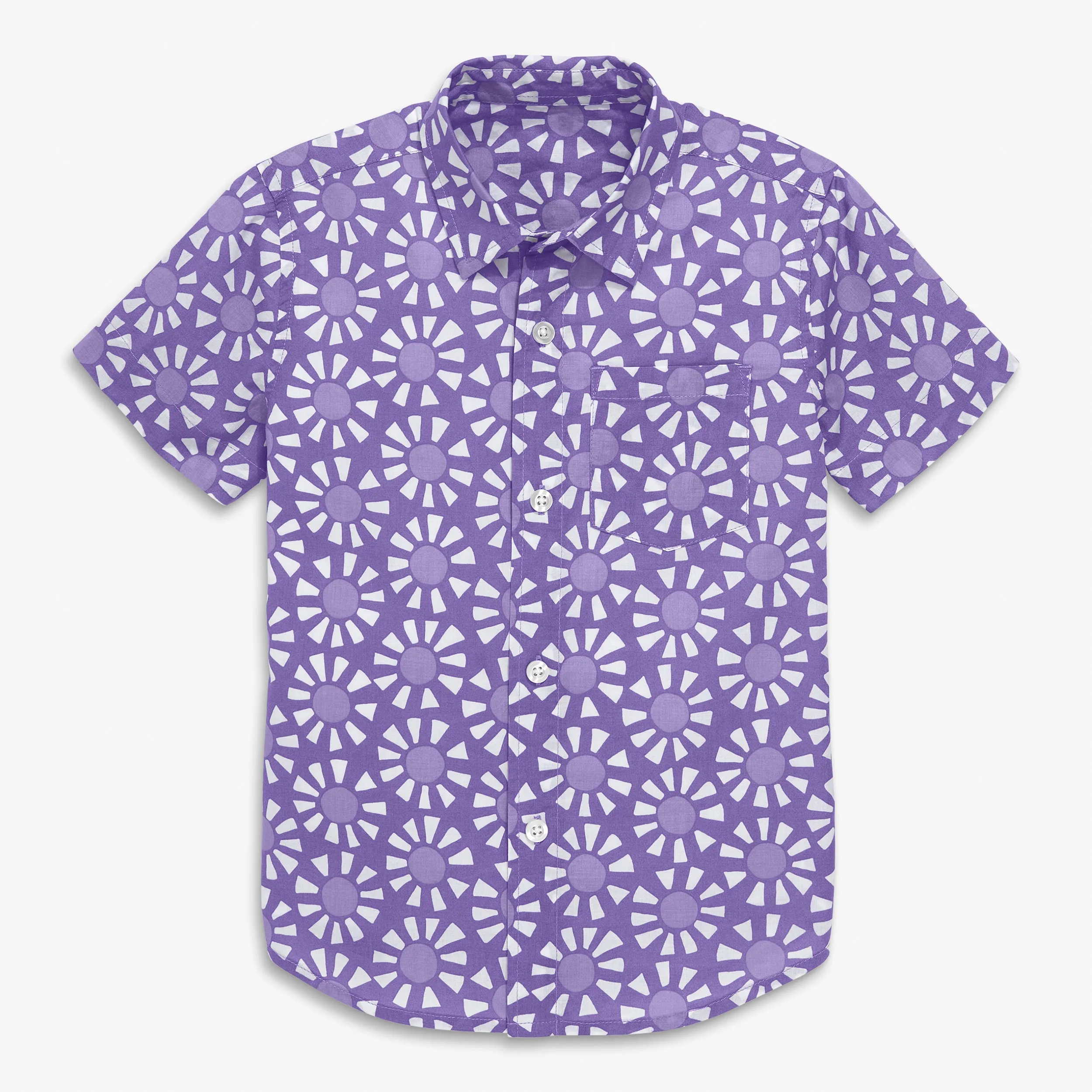 Clearance short sleeve button down in cutout suns