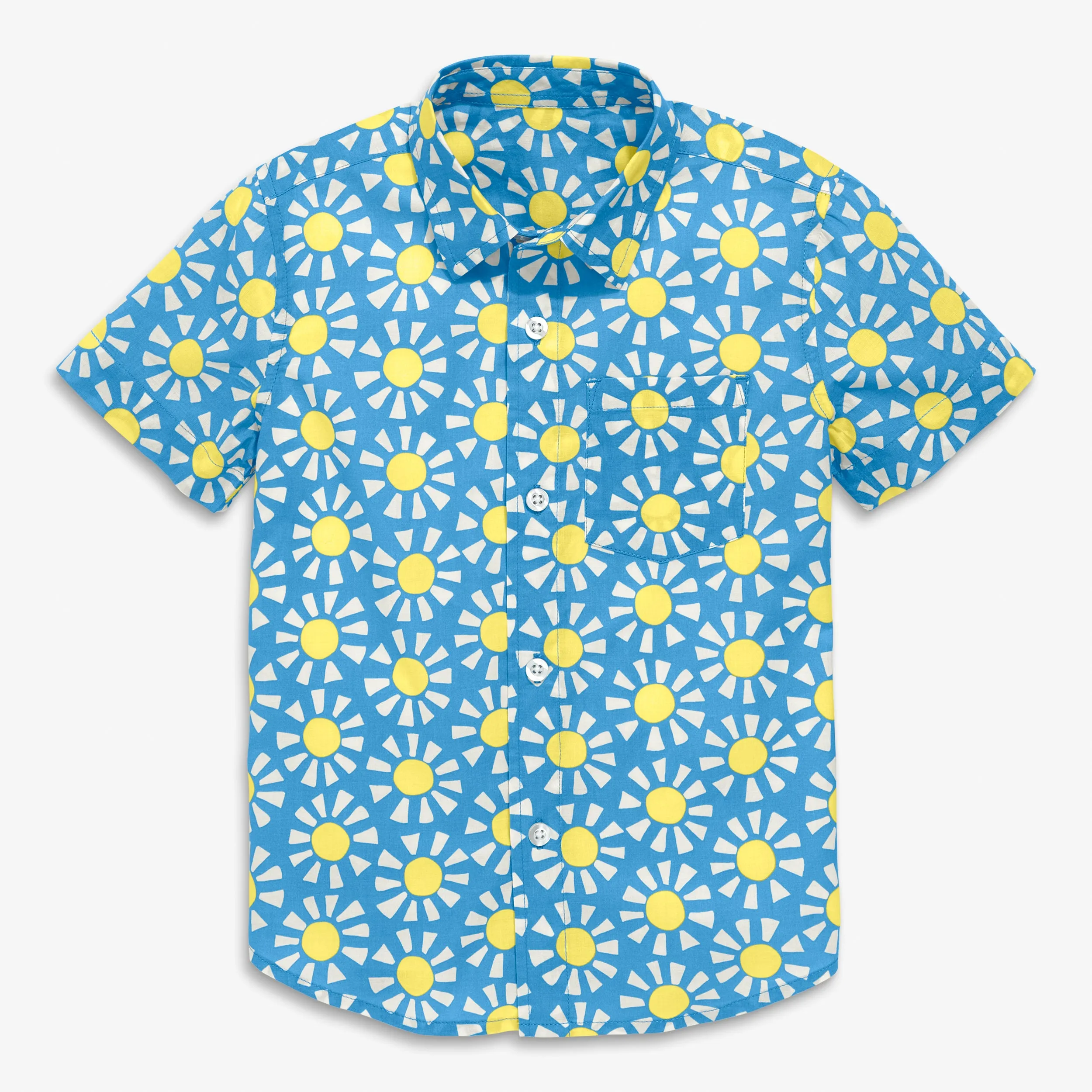 Clearance short sleeve button down in cutout suns