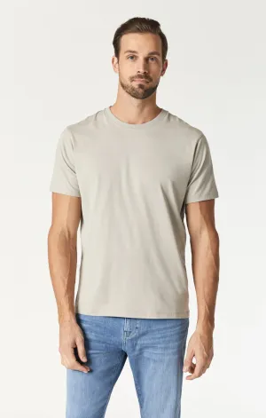 CREW NECK T-SHIRT IN SILVER LINING NATURAL DYE