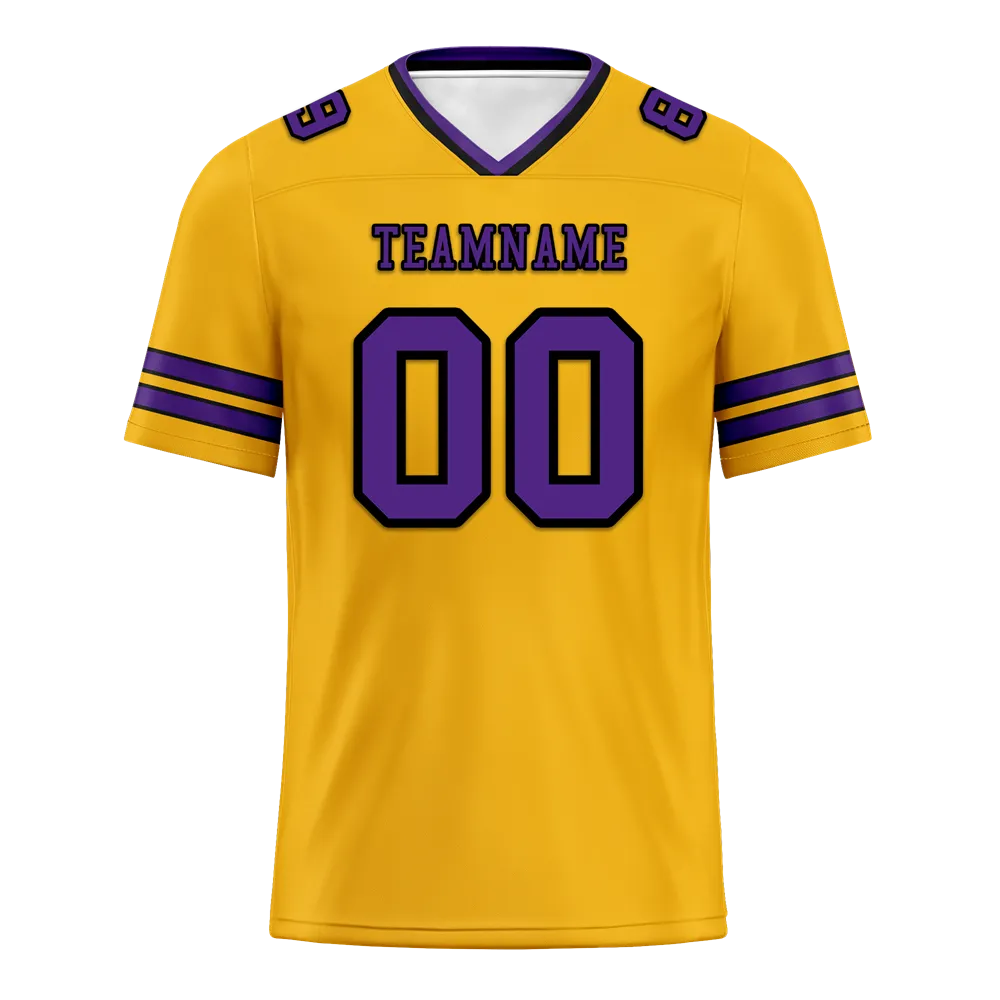 Custom Yellow Sleeve Stripes Purple Personalized Authentic Football Jersey FBJ02-bc0f08f