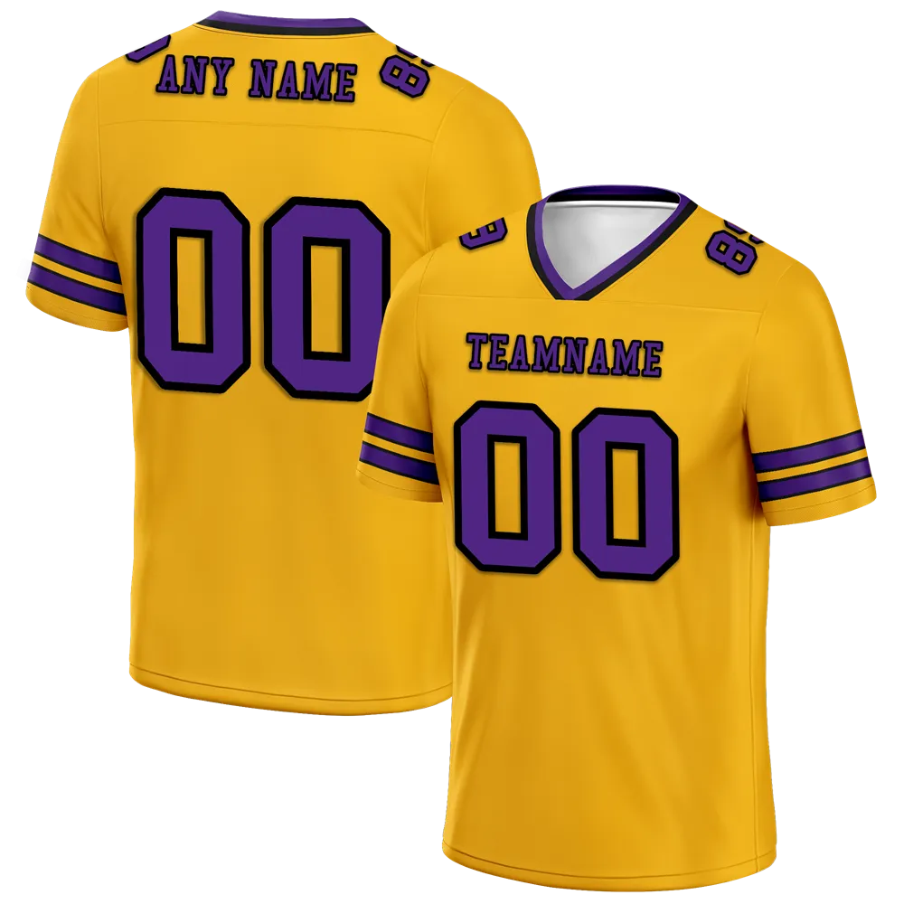 Custom Yellow Sleeve Stripes Purple Personalized Authentic Football Jersey FBJ02-bc0f08f