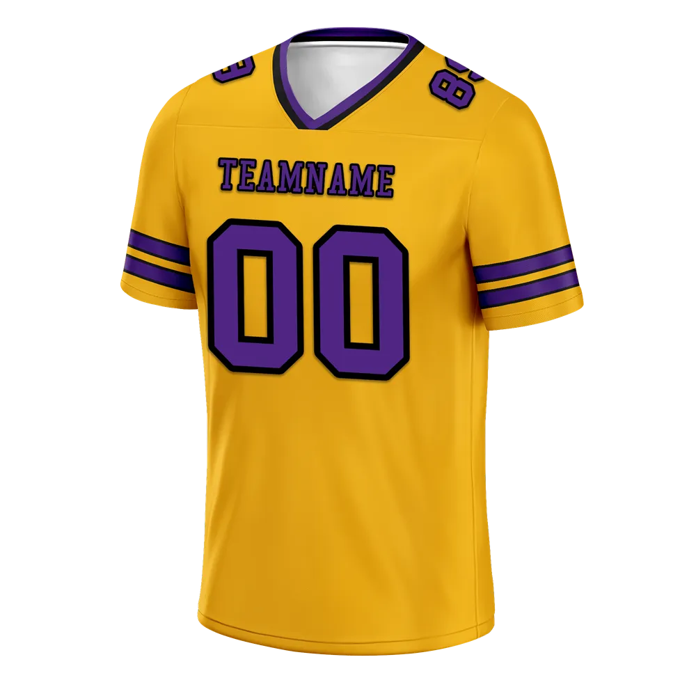 Custom Yellow Sleeve Stripes Purple Personalized Authentic Football Jersey FBJ02-bc0f08f