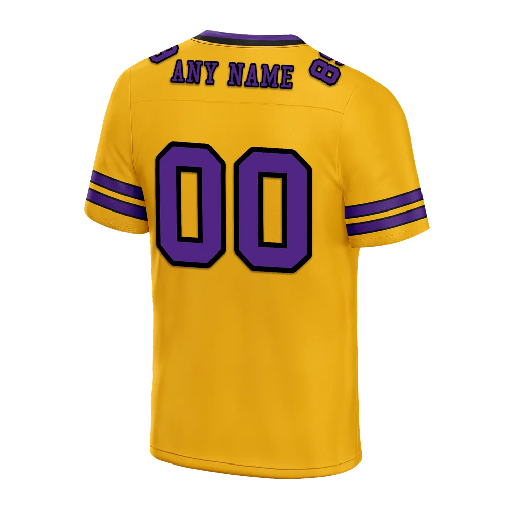 Custom Yellow Sleeve Stripes Purple Personalized Authentic Football Jersey FBJ02-bc0f08f