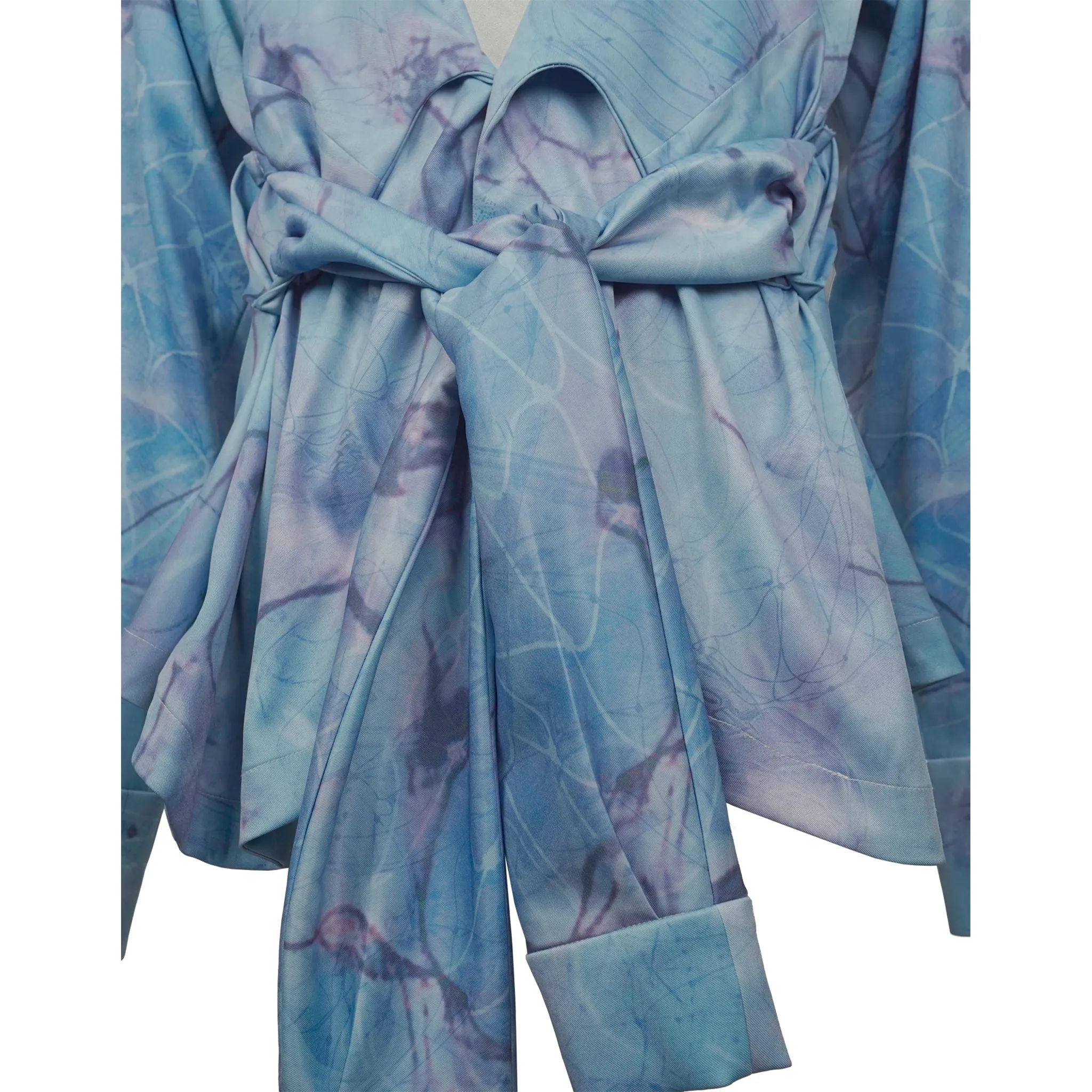 Deconstructed Knight Collar Tie-Dye Shirt