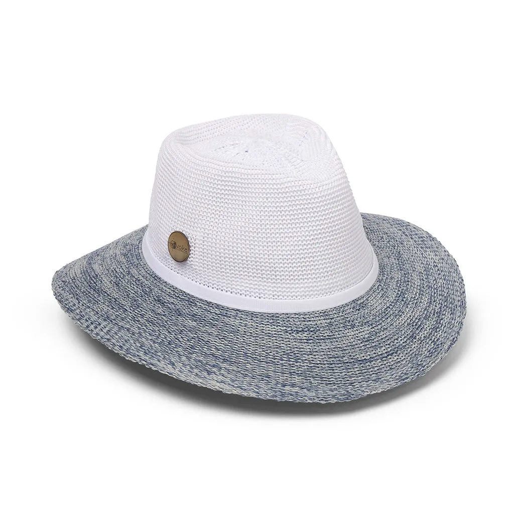 Evoke Aston Fedora - Blue/White