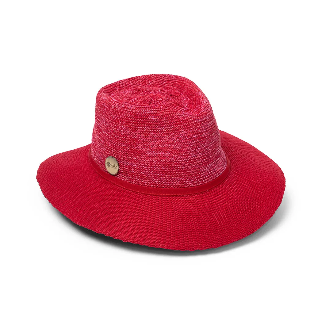 Evoke Aston Fedora - Mixed Red/Red