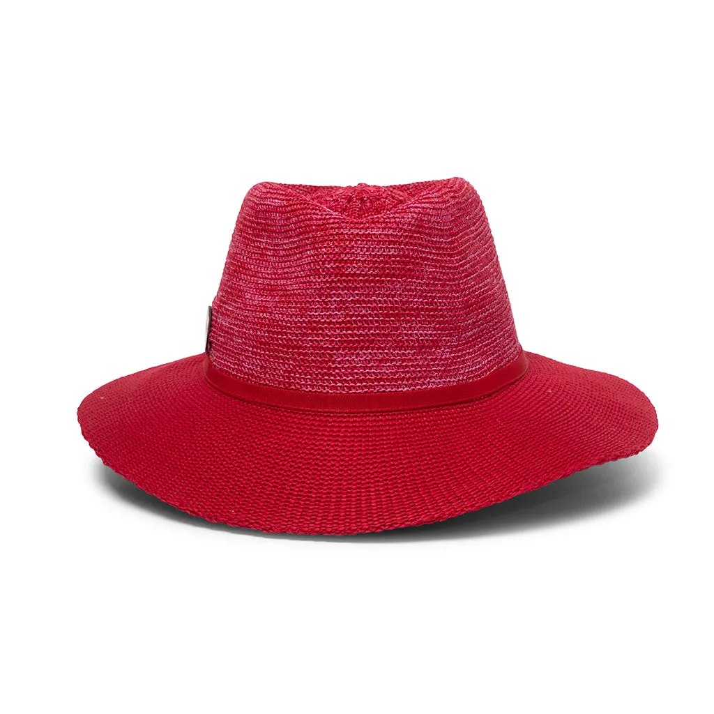 Evoke Aston Fedora - Mixed Red/Red