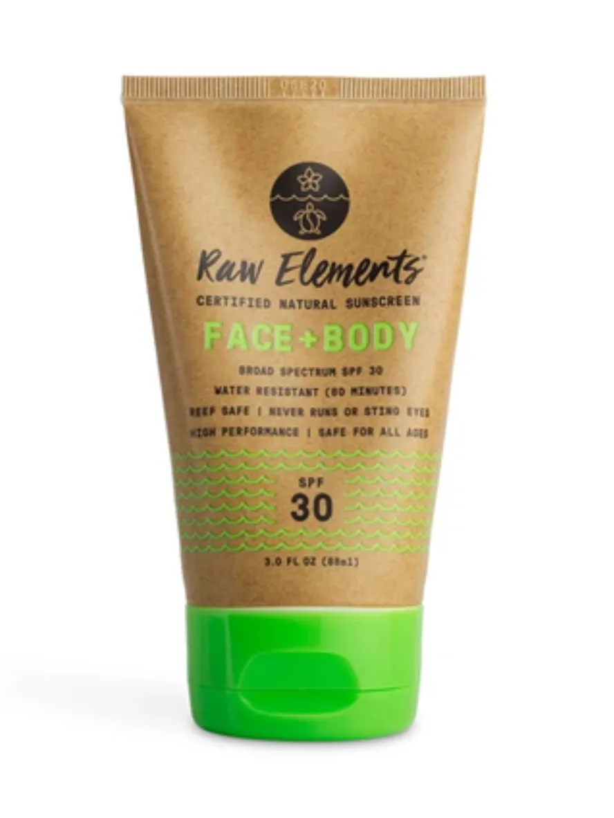 Face And Body Sunscreen, SPF 30 , 3oz, Raw Elements