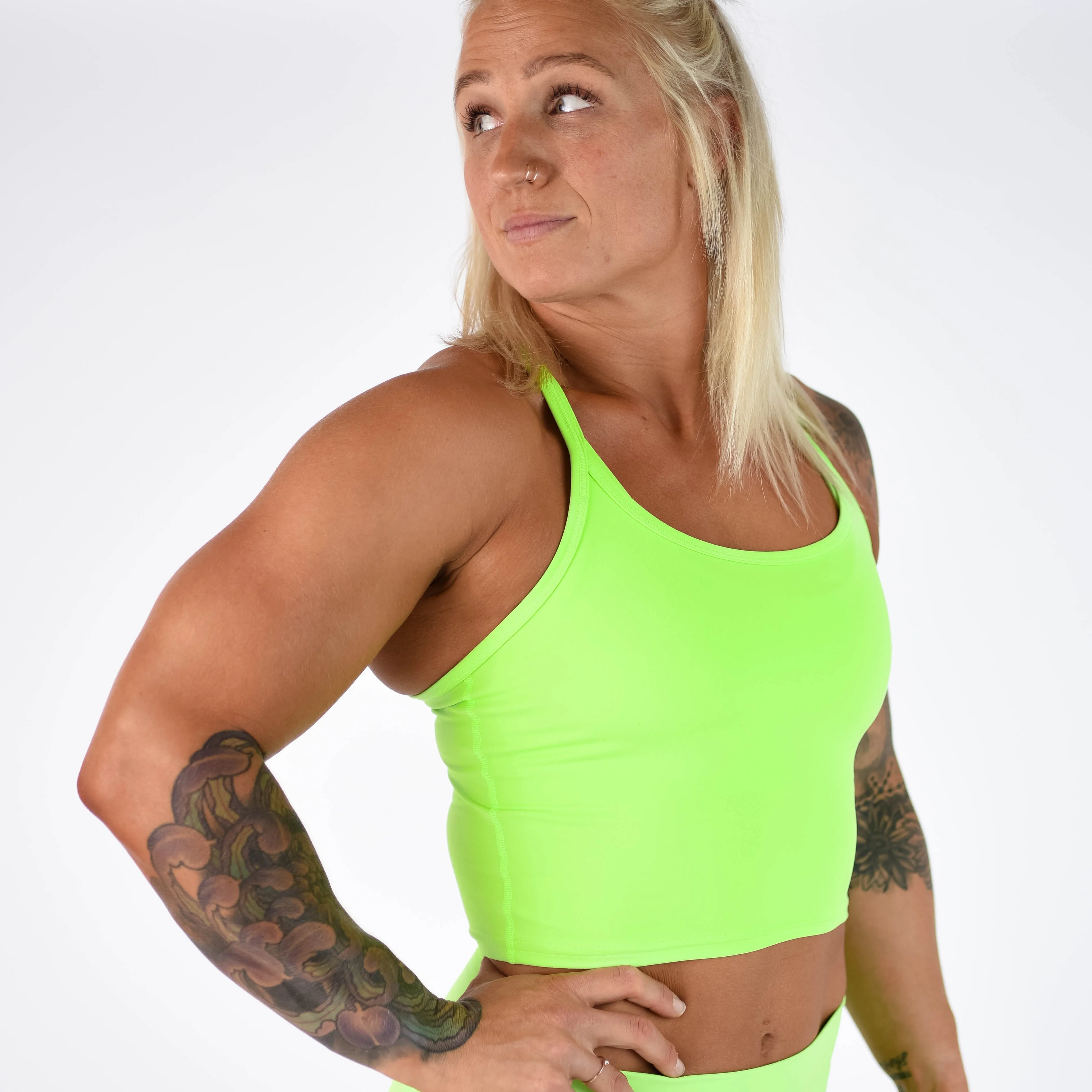 FLEO Switch Up Crop Tank - Lime