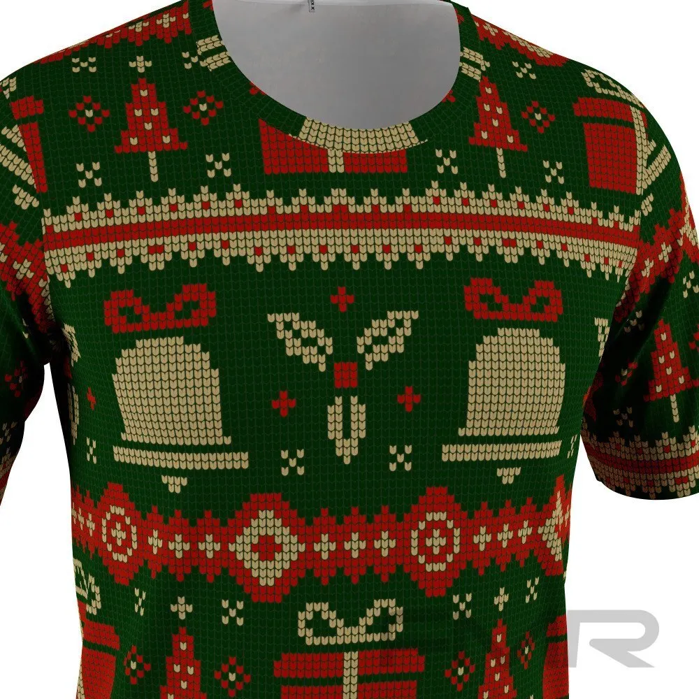 FMR Men's Green Ugly Sweater Short Sleeve Shirt