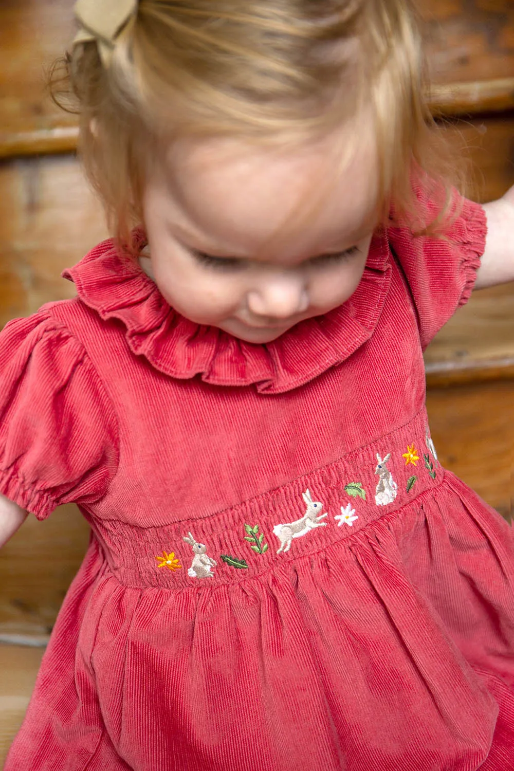 Frugi Amilie Party Dress Outfit - Rosehip / Soft White