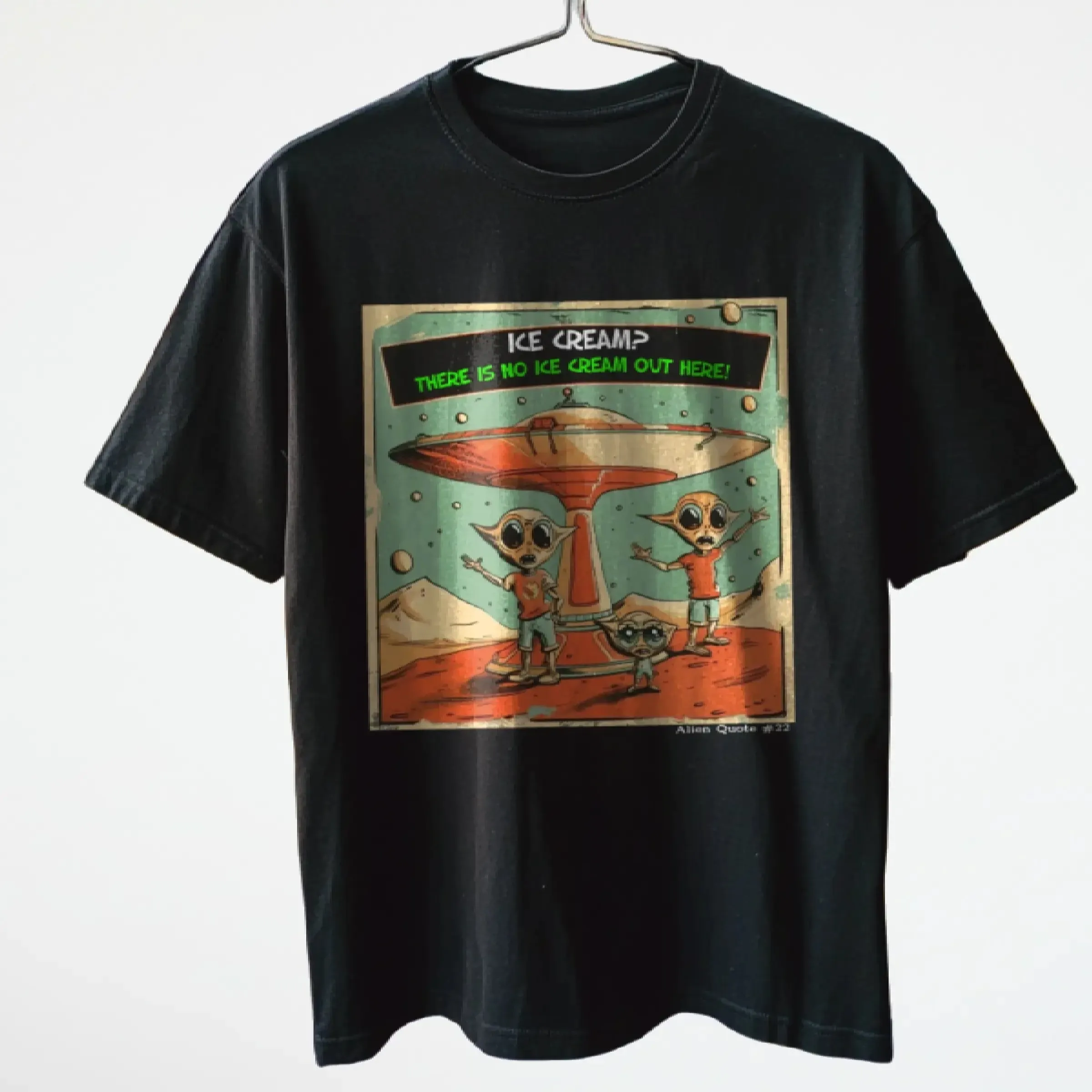 Funny Alien T-Shirt "Ice Cream? "  Alien Shirt Funny UFO TShirt