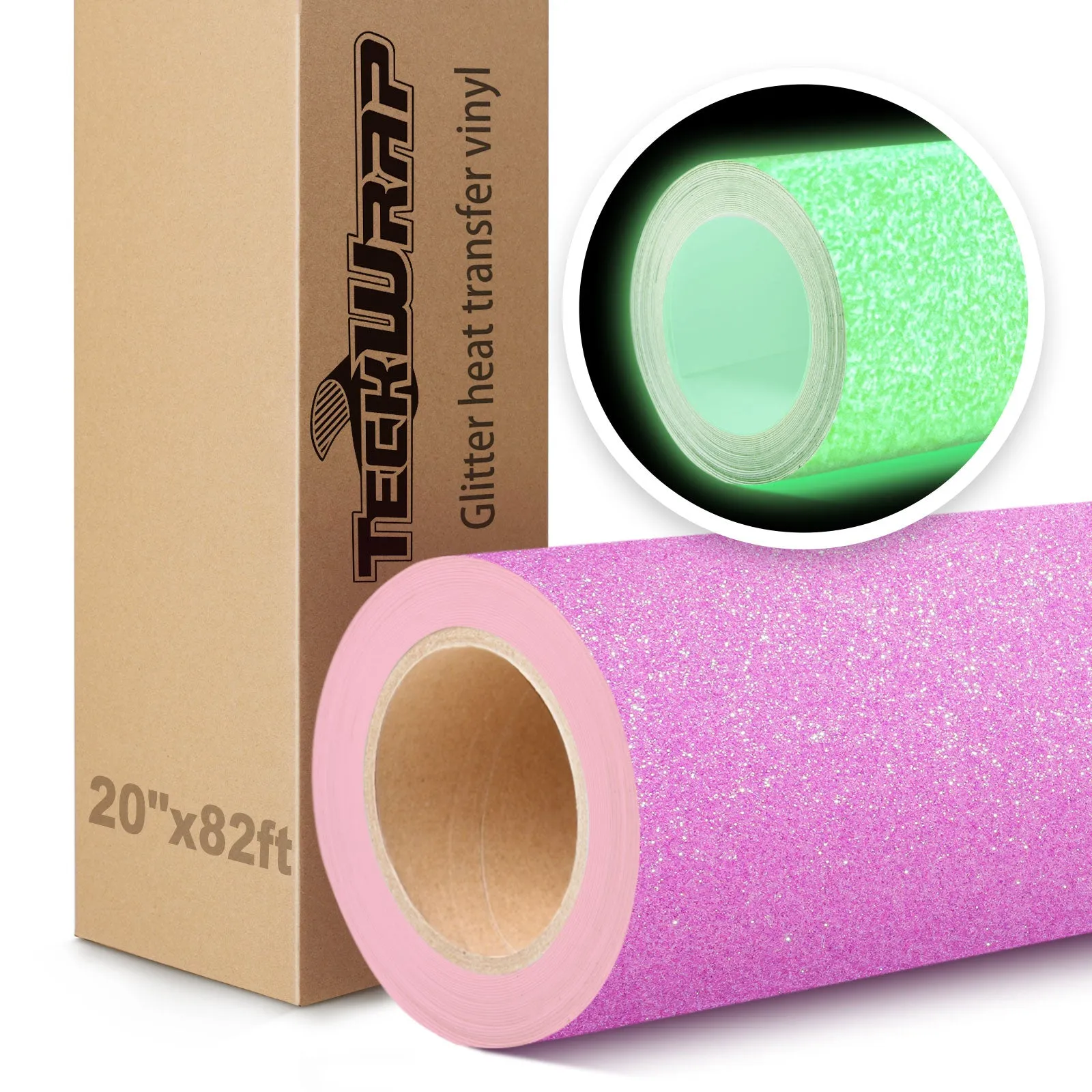 Glow in the Dark Glitter Heat Transfer Vinyl (20"x82ft)