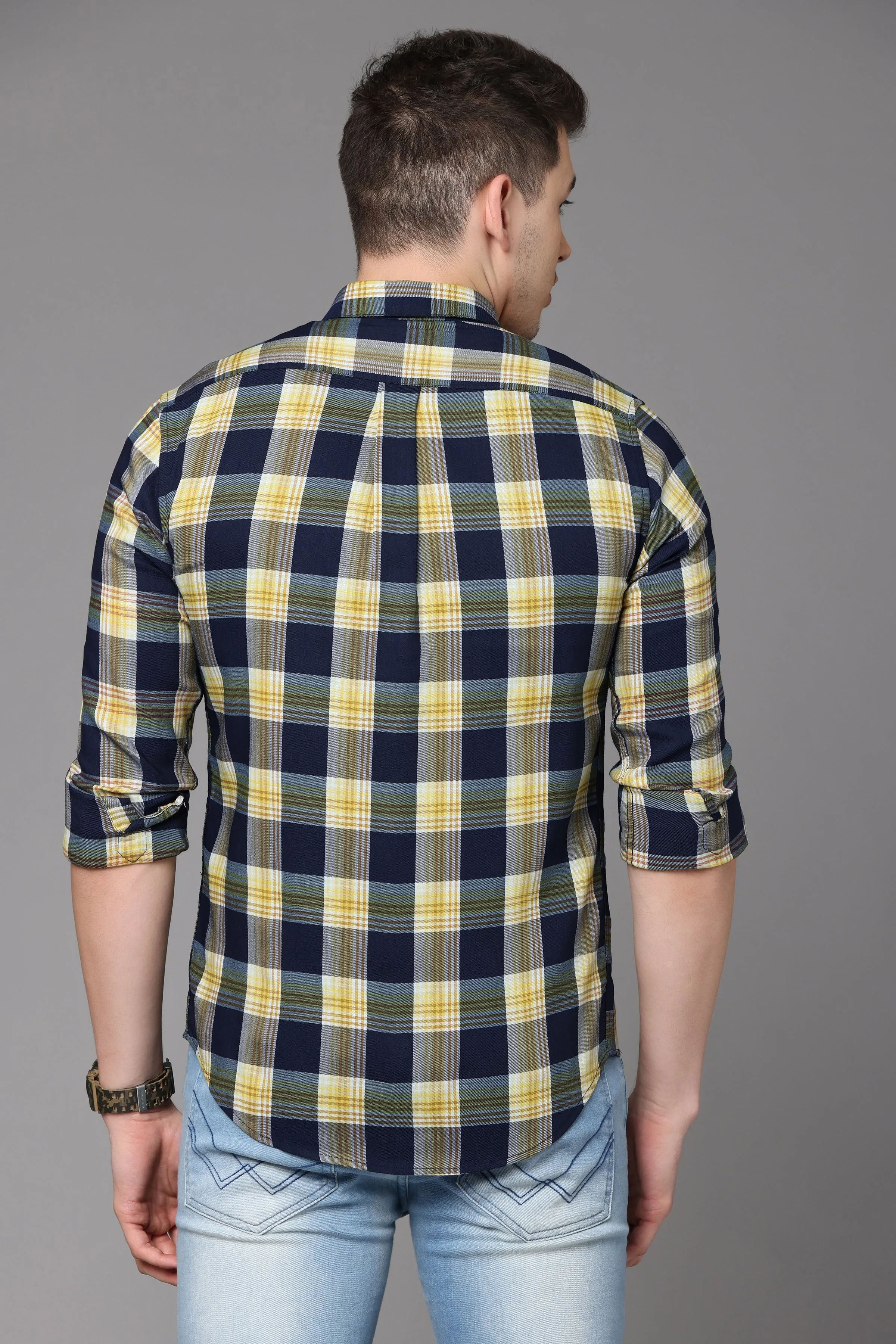 Green & Blue Check Full Sleeve Shirt