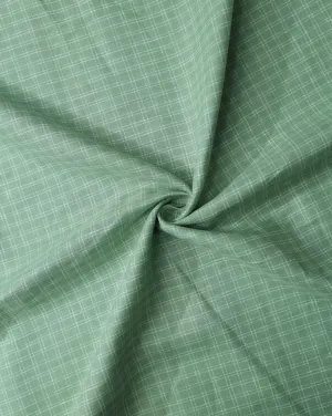 GREEN CHECKS PATTERN LINEN FABRIC