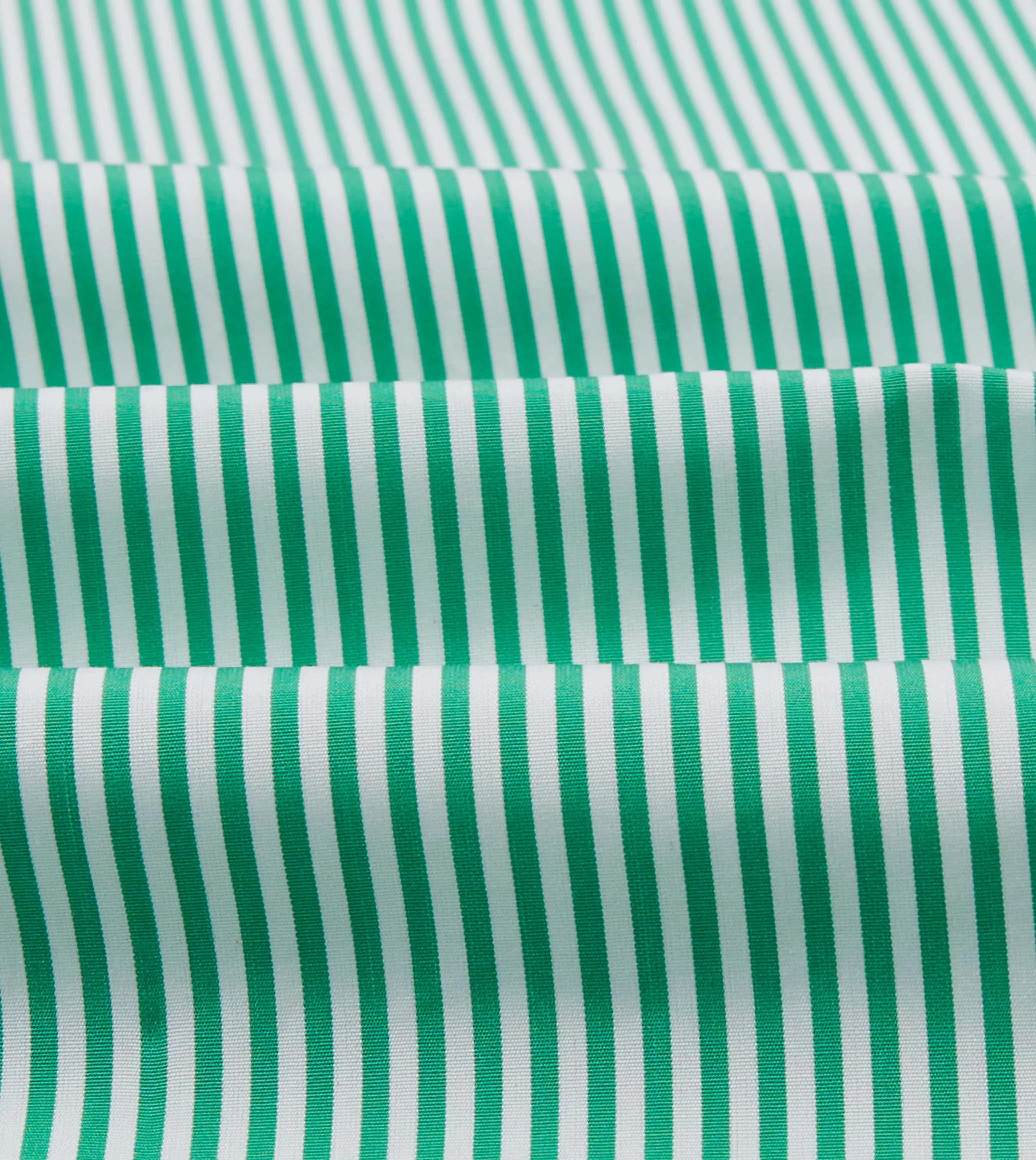 Green Narrow Stripe Cotton Poplin Button-Down Shirt