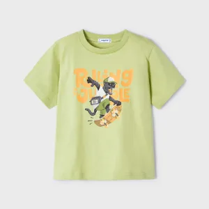 GREEN PRINT SHORT SLEEVE T-SHIRT FOR BOYS