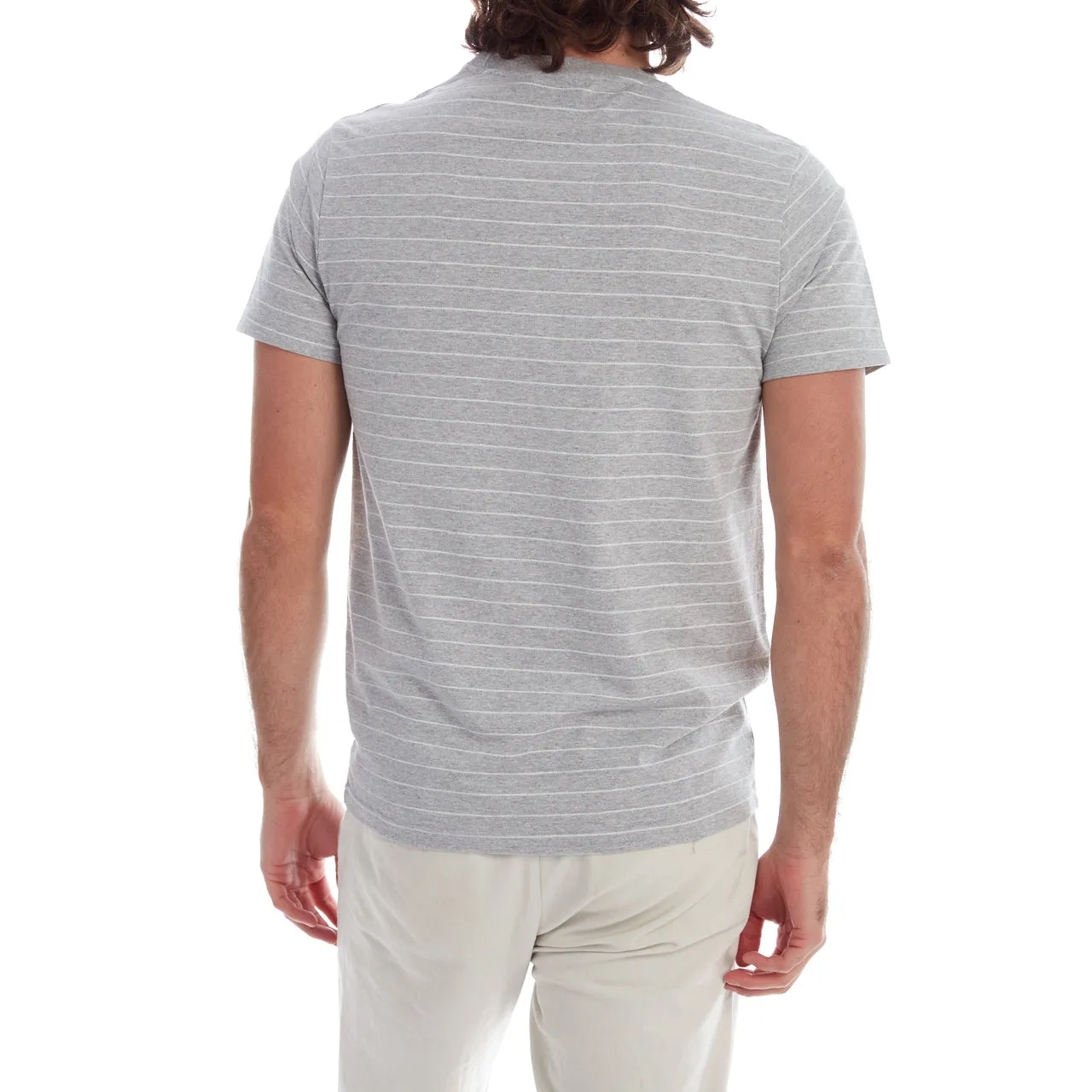 Grey Heather Nate Jacquard Striped Tee