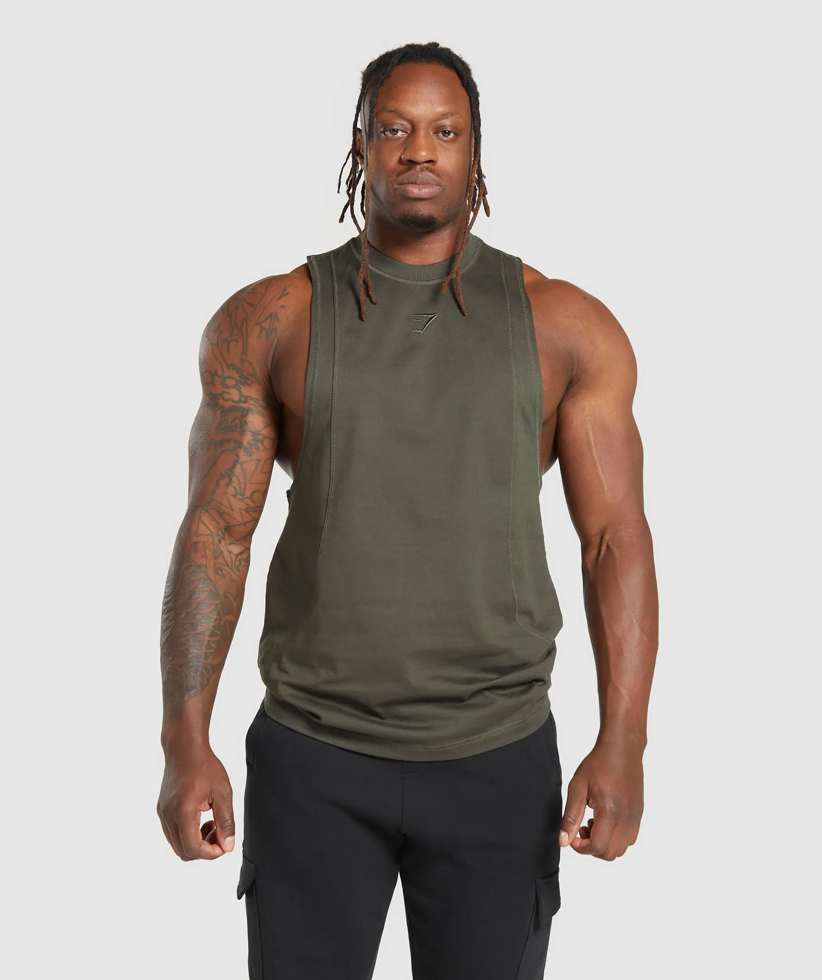 Gymshark Premium Lifting Drop Arm Tank - Strength Green