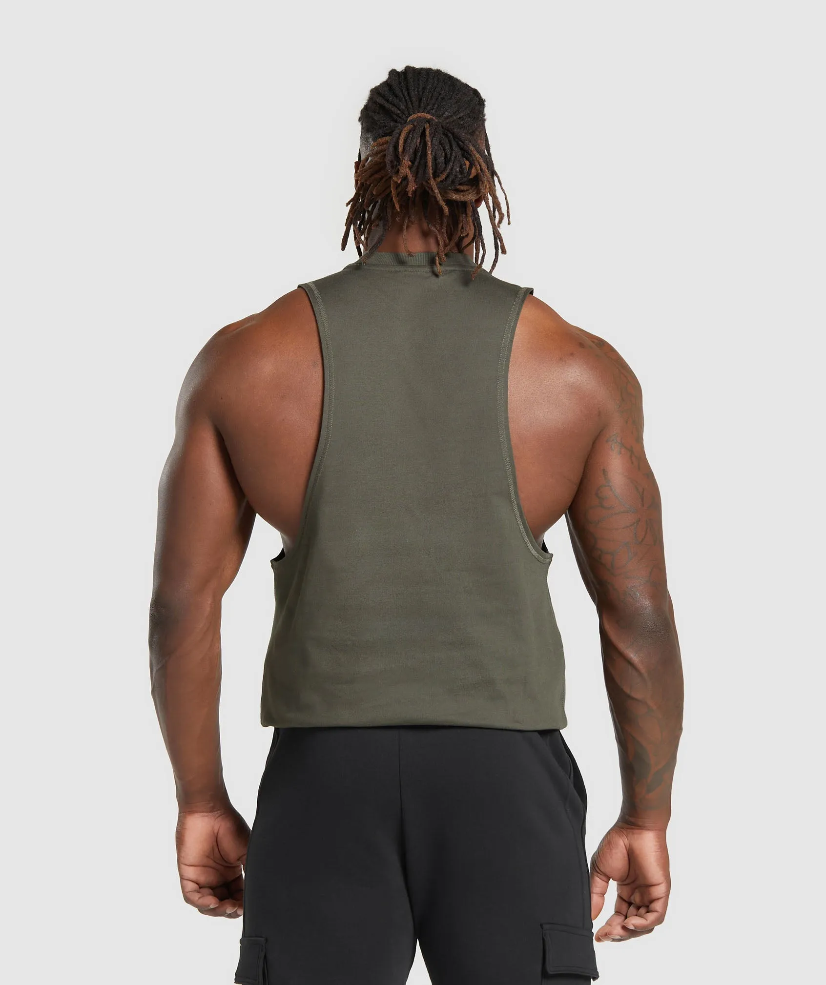 Gymshark Premium Lifting Drop Arm Tank - Strength Green