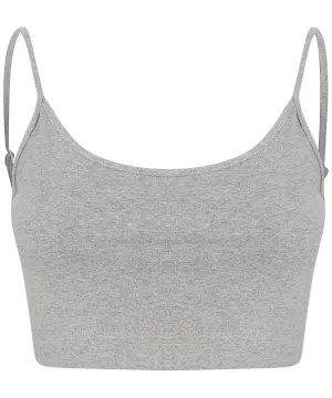 Heather Grey - Women's sustainable fashion cropped cami top with adjustable straps