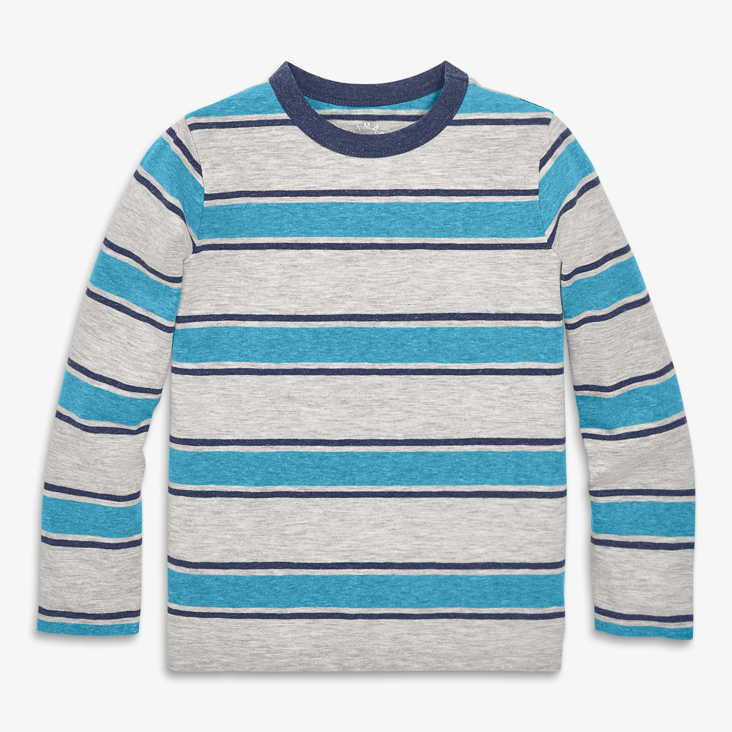 Heathered long sleeve tee in field stripe