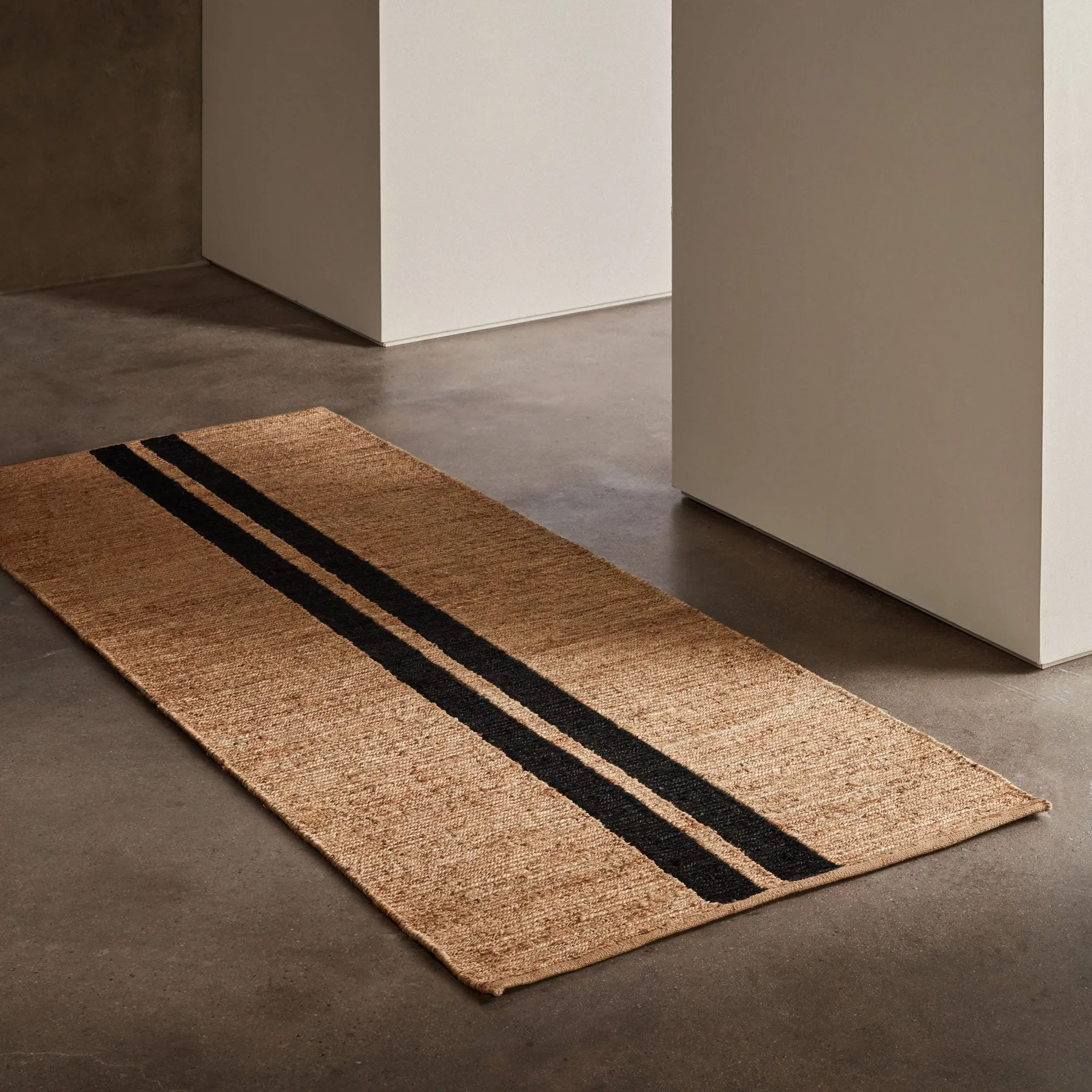 Jute Runner - Natural/Charcoal Stripe