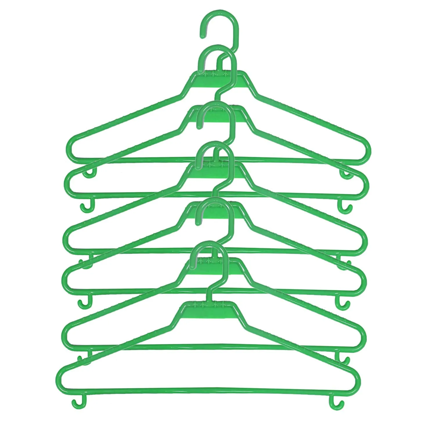 Kuber Industries Classic Hanger Plastic 12 Pieces Hanger Set for Wardrobe (Green), CTKTC6683